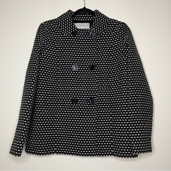 HOBBS LONDON Sidra Textured Metallic Preppy Classic Winter Peacoat Jacket - Picture 1 of 8